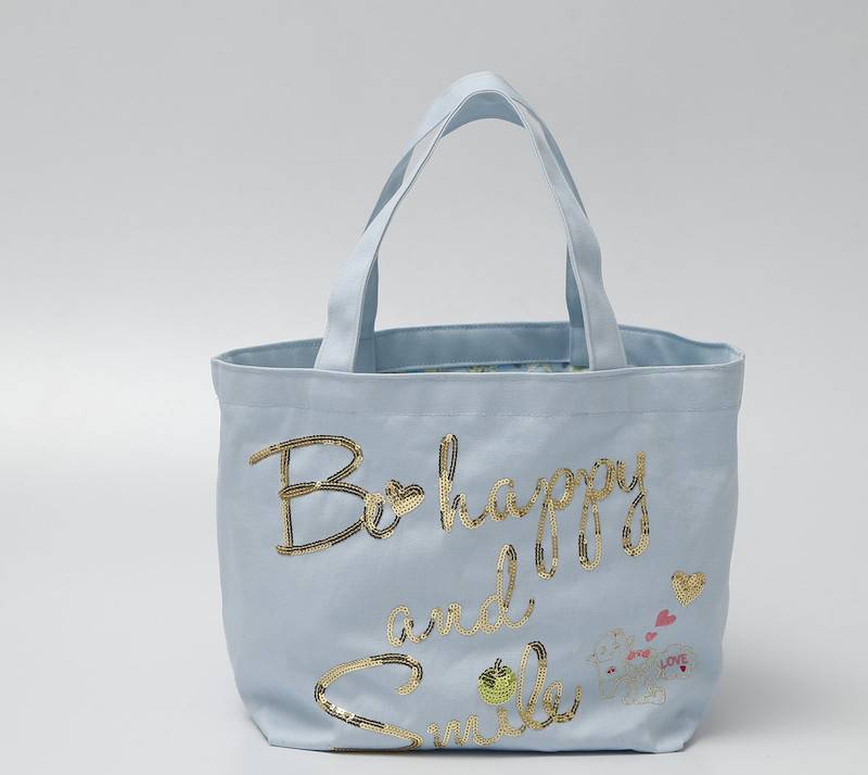 Funassyi船梨精淺藍色特別版布tote bag（W36.5×H24×D15cm），內藏索繩布袋，適合參與戶外活動。$450